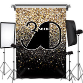 Lofaris Sparkle Gold Sequin Bokeh 30th Birthday Backdrop